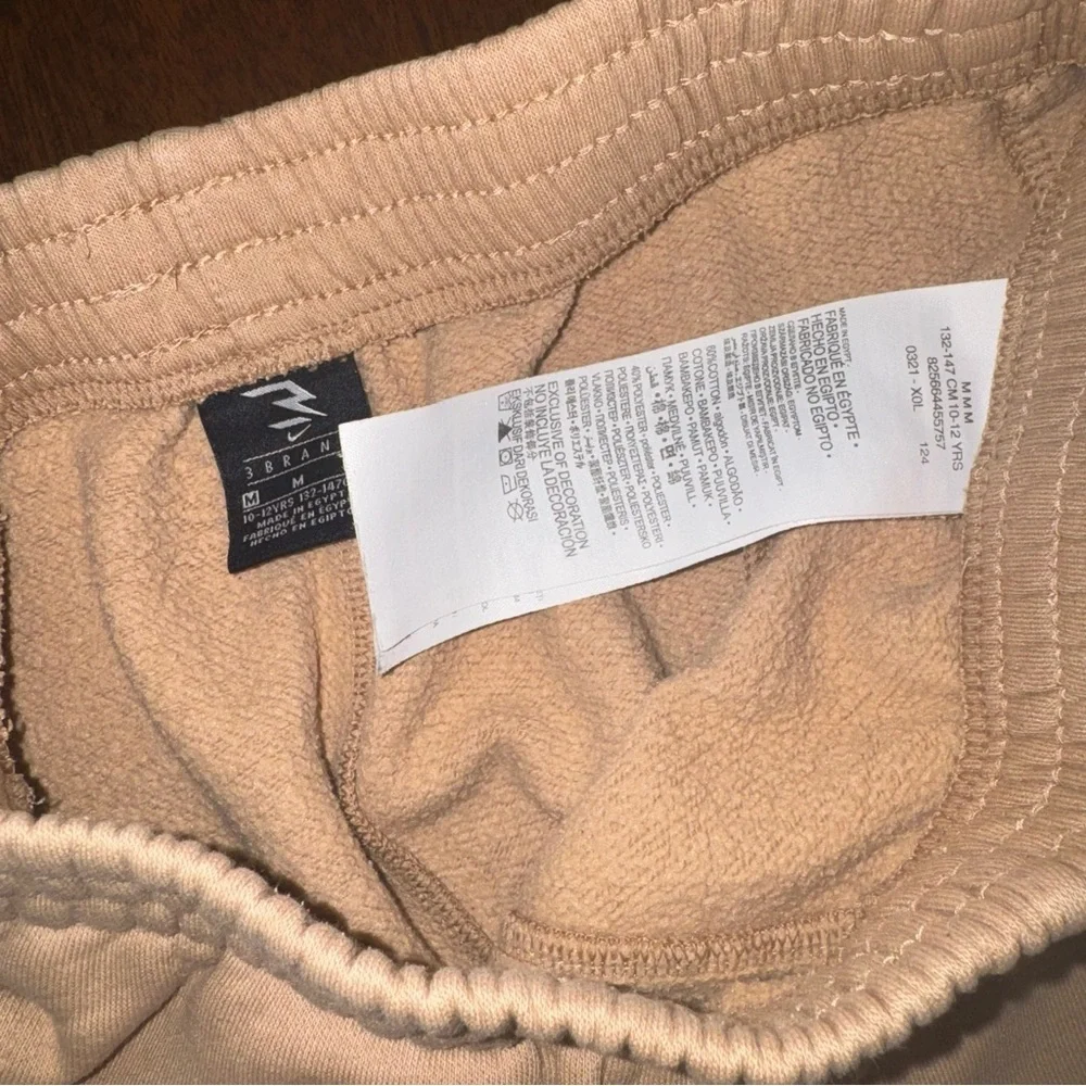Nike 3BRAND by Russell Wilson Boys Fleece Joggers Tan Hemp Size Medium (10-12)